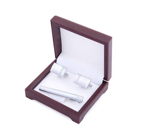 Dali high-end cufflink and tie clip set box, red brown plastic box, tie clip box, CTB103
