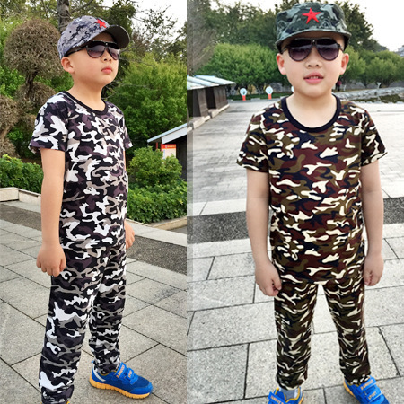 Children's Camouflage Clothing Short-sleeved Trousers Men's and Women's Children's Clothing Camouflage Suit Summer Camp Military Training Military Uniform Performance Clothing Summer Children's Camouflage Clothing Short-sleeved Trousers Men's and Women's Children's Clothing Camouflage Suit Summer Camp Military Training Military Uniform Performance Clothing Summer