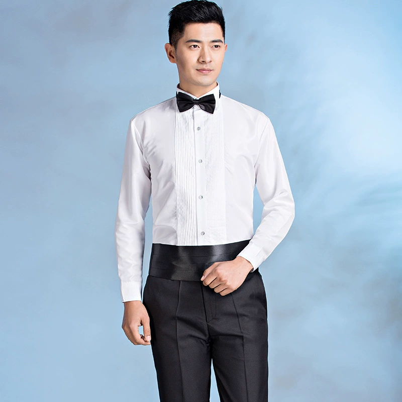 Мужское костюмное рубашка с длинным рукавом, slim fit