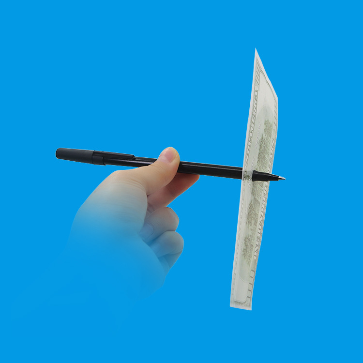 双头穿钞笔细款  塑料黑色 魔术笔 近景舞台魔术道具 魔术玩具