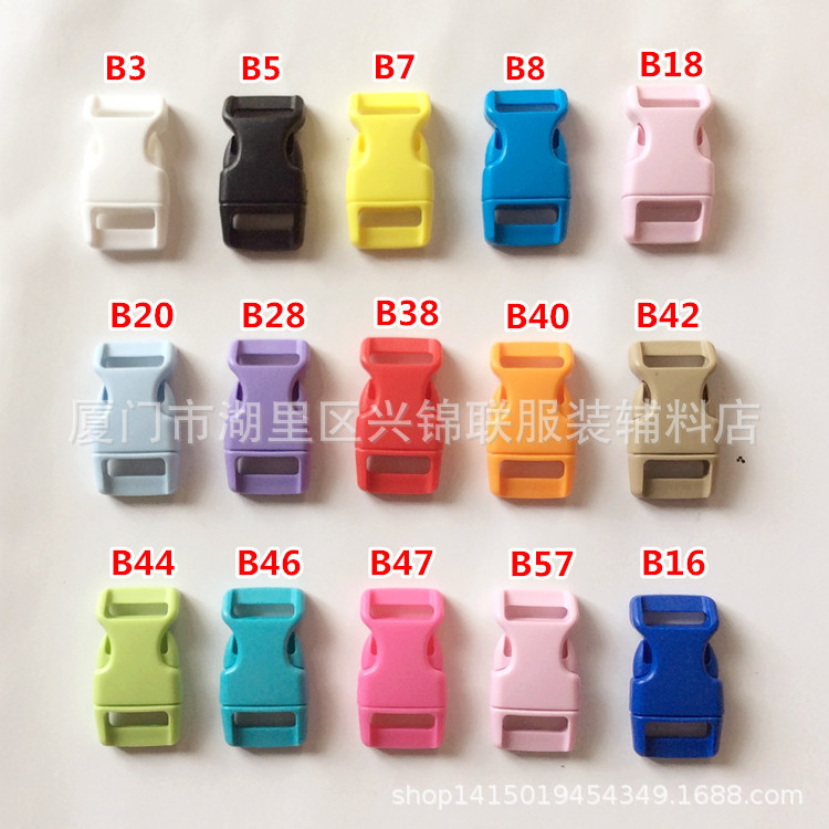 Hualian color 15mm buckle plastic buckle pom buckle safety buckle 2018 new luggage buckle buckle