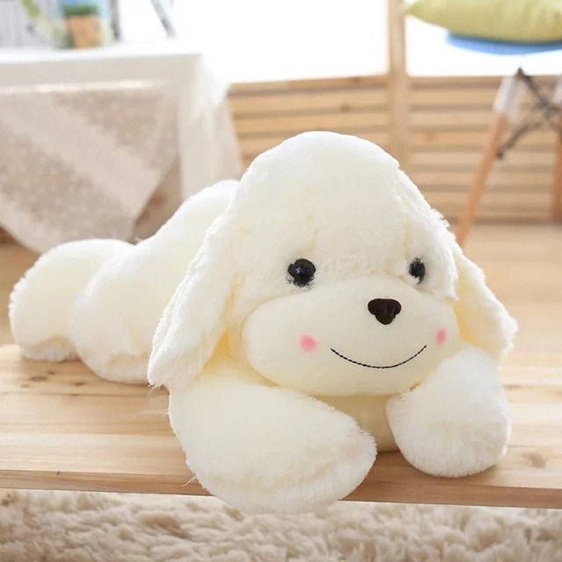 Lindo dulce mentira perro de peluche de juguete muñeca perro decoración del coche niños almohada de peluche de juguete