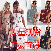 ebay欧美宴会长裙夏季女士连衣裙快乐时尚甜美女装优雅显瘦