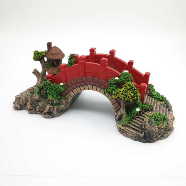 Simulation arch bridge large red stone arch bridge fish tank…