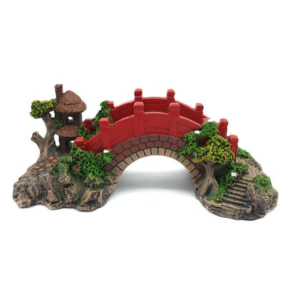 Simulation arch bridge large red stone arch bridge fish tank…