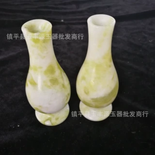 厂家批发玉石花瓶蓝田玉观音净瓶客厅书房家居花瓶工艺品礼品摆件