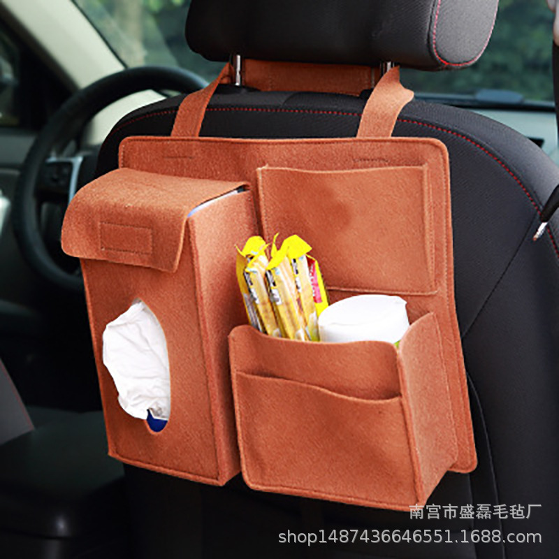 Fieltro bolsa de almacenamiento de coche Silla de almacenamiento trasero bolsa de basura asiento colgando bolsa caja de almacenamiento de coche