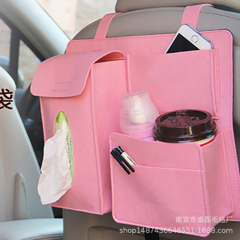 Fieltro bolsa de almacenamiento de coche asiento bolsa colgante caja de almacenamiento de coche artículos diversos silla de coche bolsa de almacenamiento de respaldo Silla de espalda bolsa