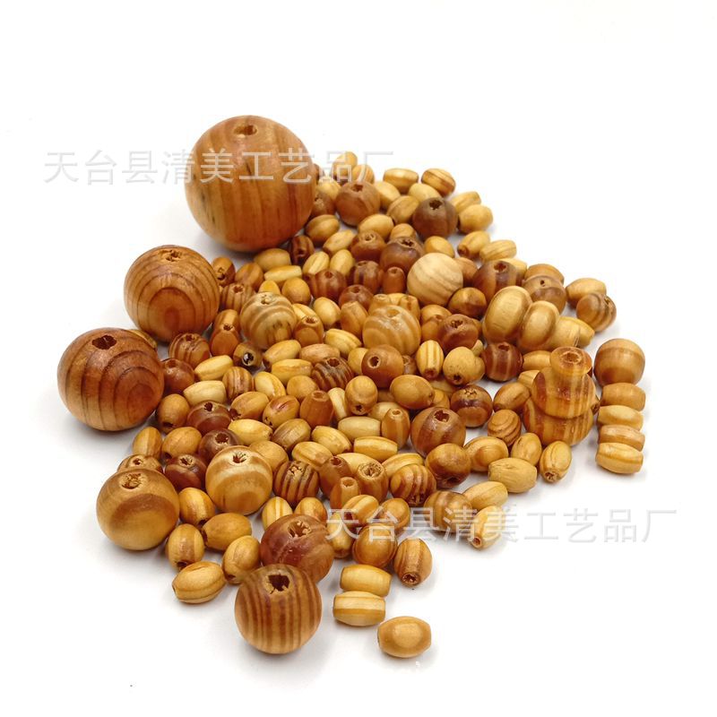 Cuentas de madera de pino mezclado cuentas de madera DIY 37g un paquete
