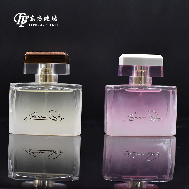 50ml方形香水瓶卡口喷雾瓶玻璃瓶冰希黎香水喷涂抛光烫金香水瓶