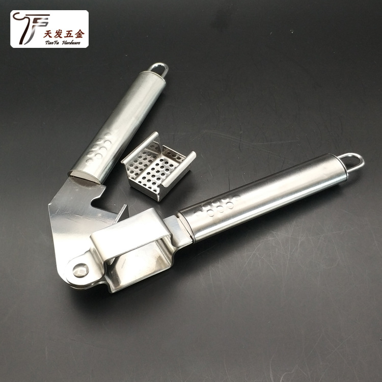 Wholesale stainless steel garlic press squeezer grinder garlic paste press supplies ginger juice squeezer kitchen gadget