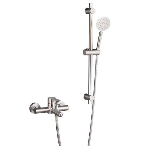 Manufacturer wholesale 304 stainless steel triple bathtub hot and cold faucet brushed shower room in-wall mixing valve faucet