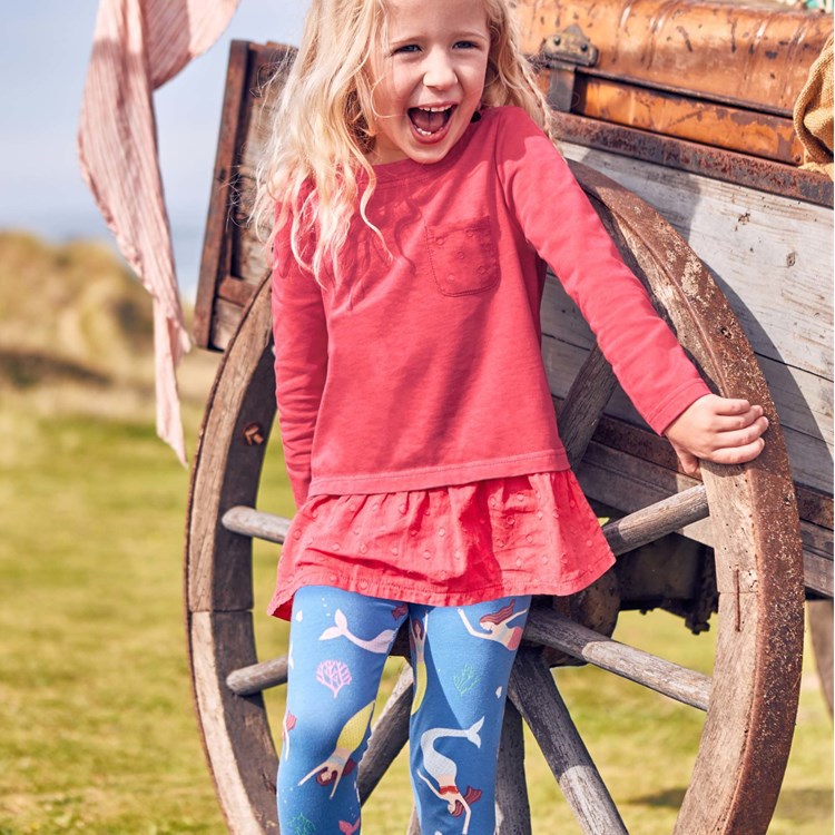 Primavera nuevo estilo europeo y americano marca ropa de los niños leggings sirena impreso niñas polainas distribución entrega