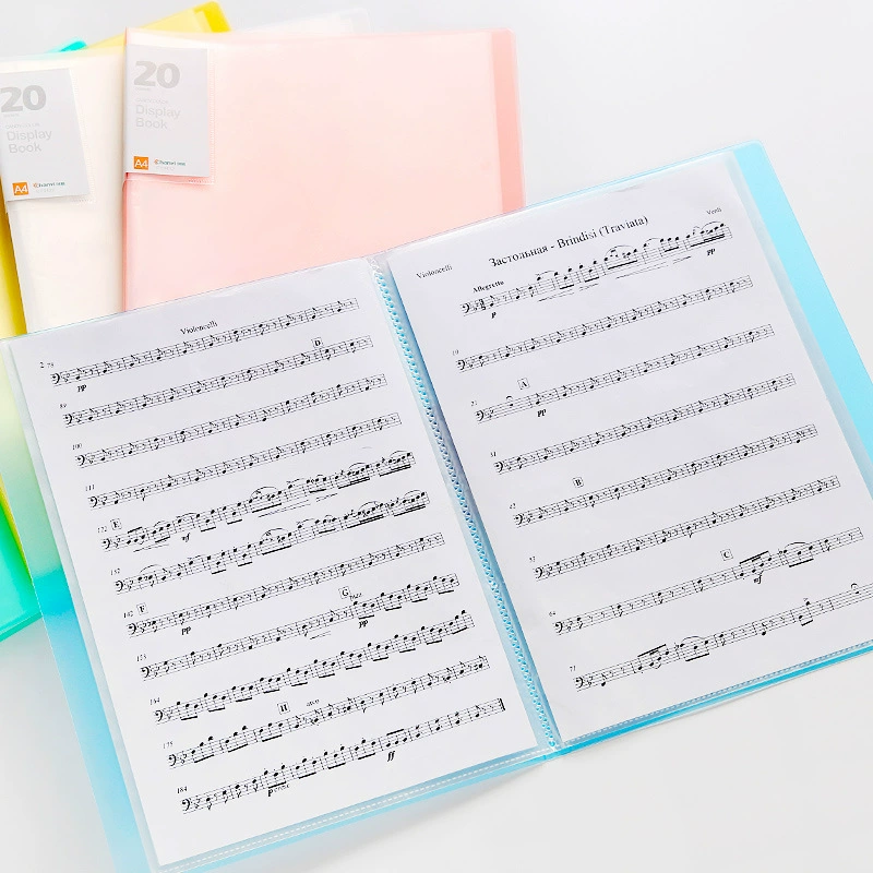 Data Book Transparent Plastic PP Test Paper Reservation Book Music Folder Wholesale A4 Page File File File