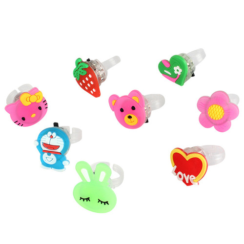 Cartoon Ring PVC Soft Plastic Christmas Luminous Ring Street Stall Hot Selling Toys Flash Children Night Market Wholesale LED Lights