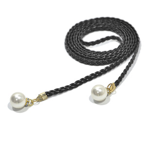 Cross-Border Women's belt ladies casual pearl buckle decorative woven waist rope with skirt spot wholesale