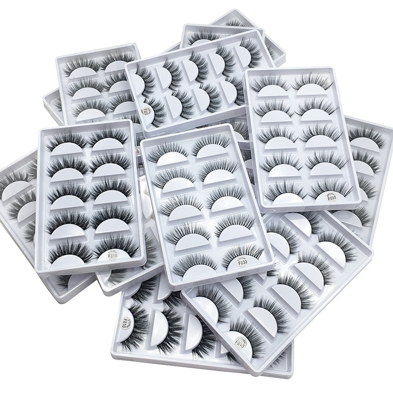 Fabricante al por mayor de pestañas postizas 3D europeas y americanas G800, estilo cruzado afilado, paquete de 5 pares, pestañas postizas de pelo de visón, estilo nuevo y voluminoso.