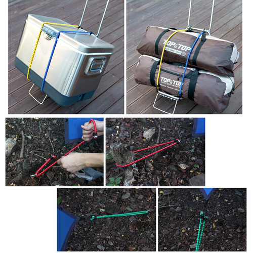 Outdoor binding rope 6-piece set elastic band tent rope elastic clothesline camping accessories luggage packing strap wholesale