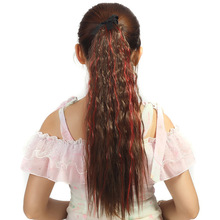 彩色漂染玉米烫马尾 捆绑式渐变色马尾 漂染长卷发假发马尾368