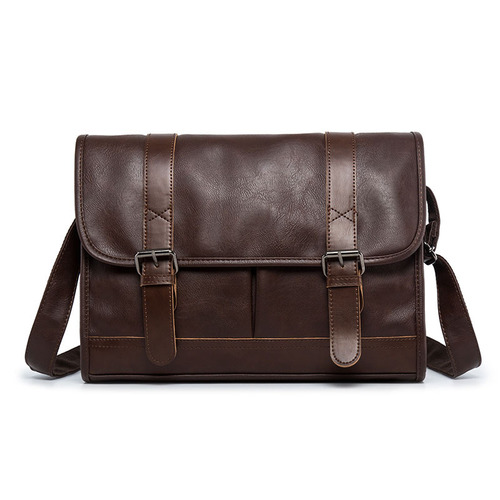Japanese retro PU shoulder bag imitation leather shoulder zipper backpack travel small bag casual slant chest bag trendy men's messenger bag trendy