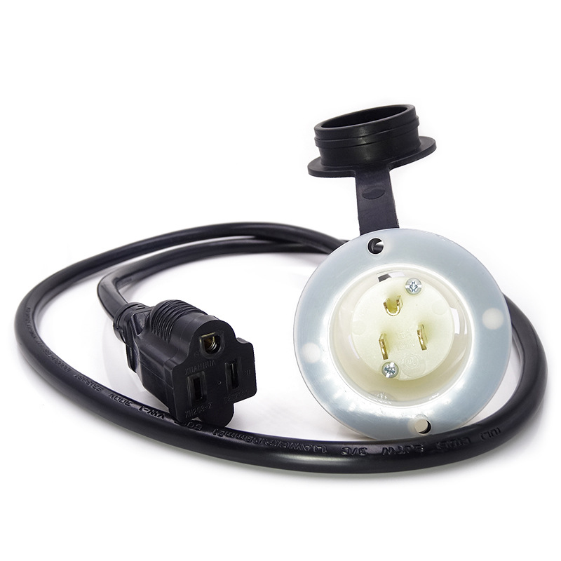 5-15P 美规带盖大圆头三插 美式工业用插头 15A美标插头电源线