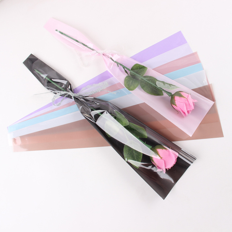 Bolsa para una sola rosa Xiyu, bolsa de embalaje para rosas mate y gruesa, materiales de embalaje para flores al por mayor. image 1