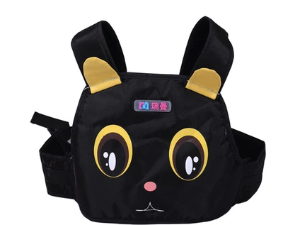Children's Safety Belt Electric Motorcycle Children's Strap Summer Baby Travel Front and Rear Seat Anti-fall Safety Strap (Car seat belt) - black-cat