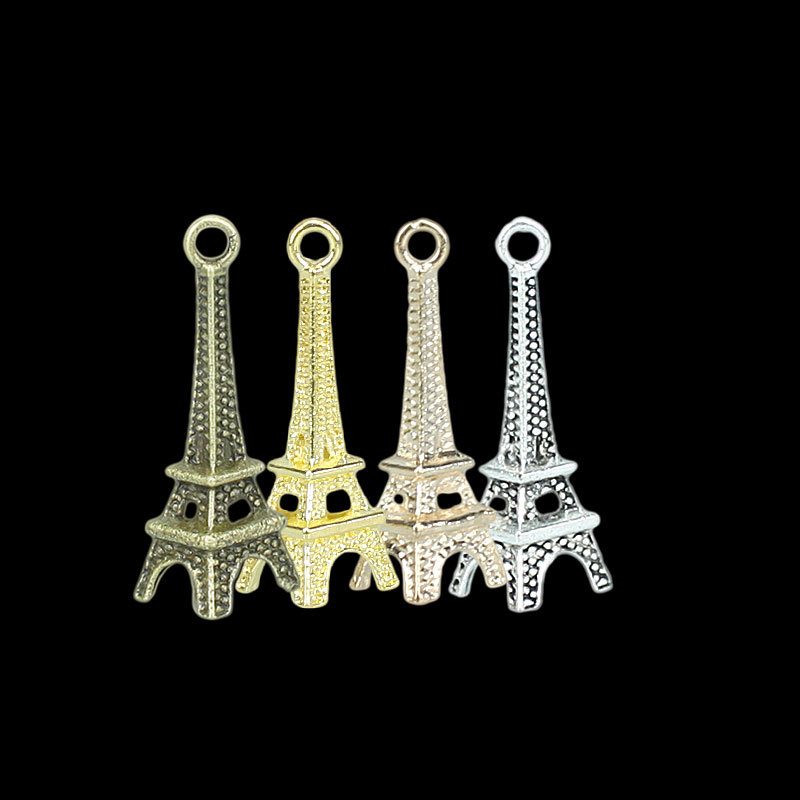 DIY Jewelry Accessories Pendant Zinc Alloy Small Iron Tower Pendant 23*8mm Eiffel Tower Creative Romantic