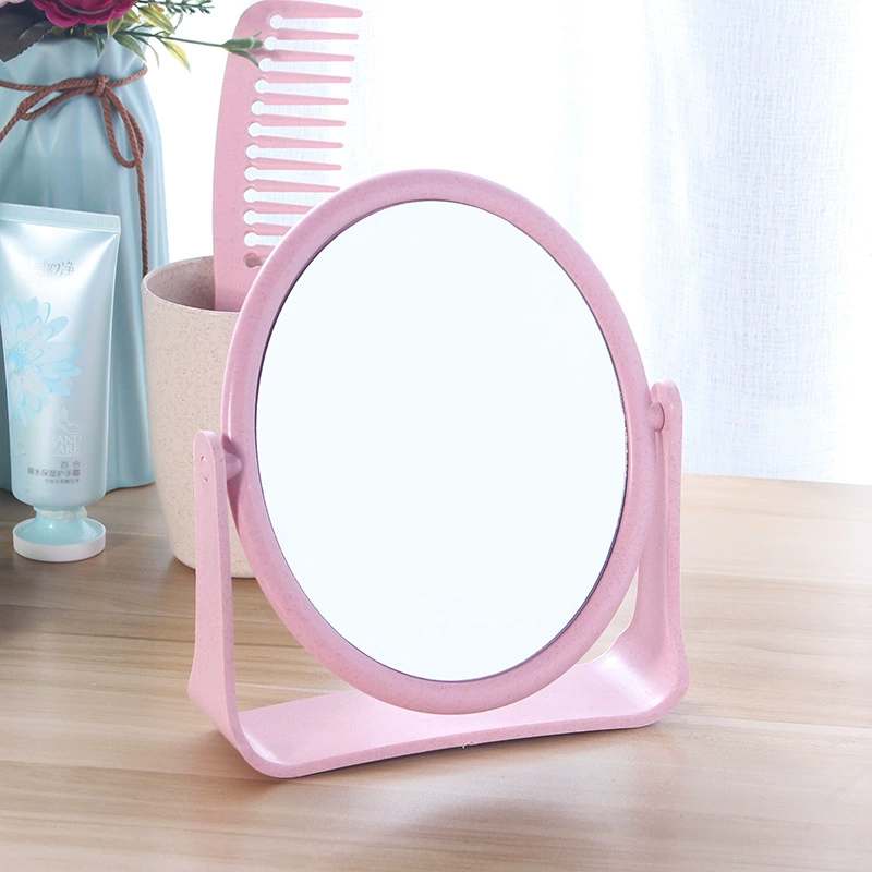Single-sided high-definition makeup mirror Wheat, folding portable desktop, compact princess style