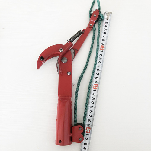 Garden agricultural tools red double pulley with clip and rope iron high-branch pruning scissors fruit-picking high-altitude scissors