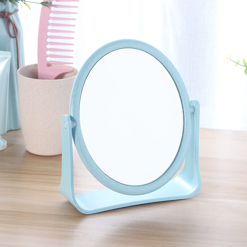 Single-sided high-definition makeup mirror Wheat, folding portable desktop, compact princess style