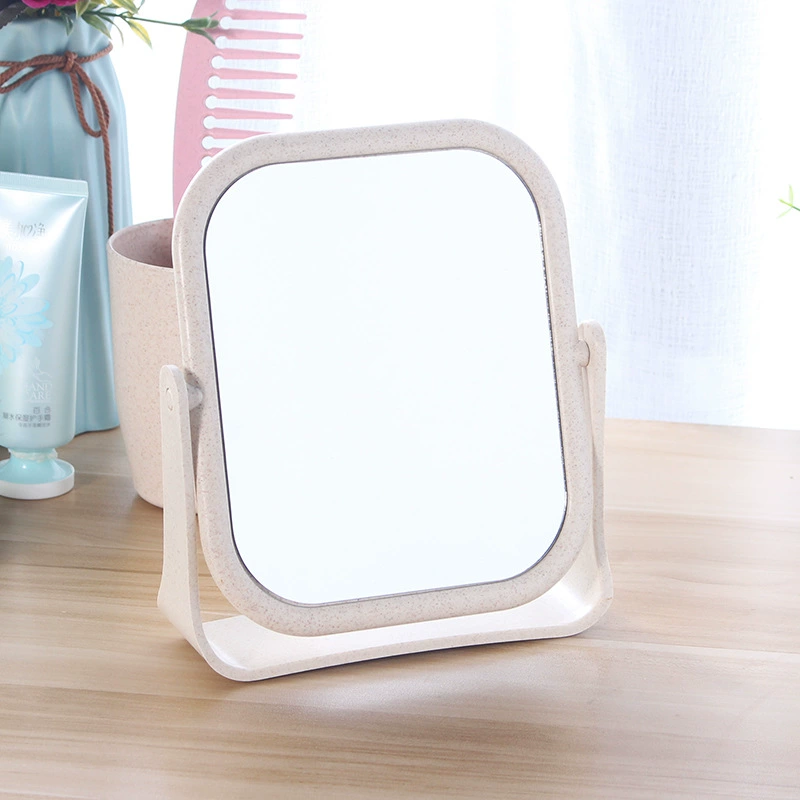 Single-sided high-definition makeup mirror Wheat, folding portable desktop, compact princess style