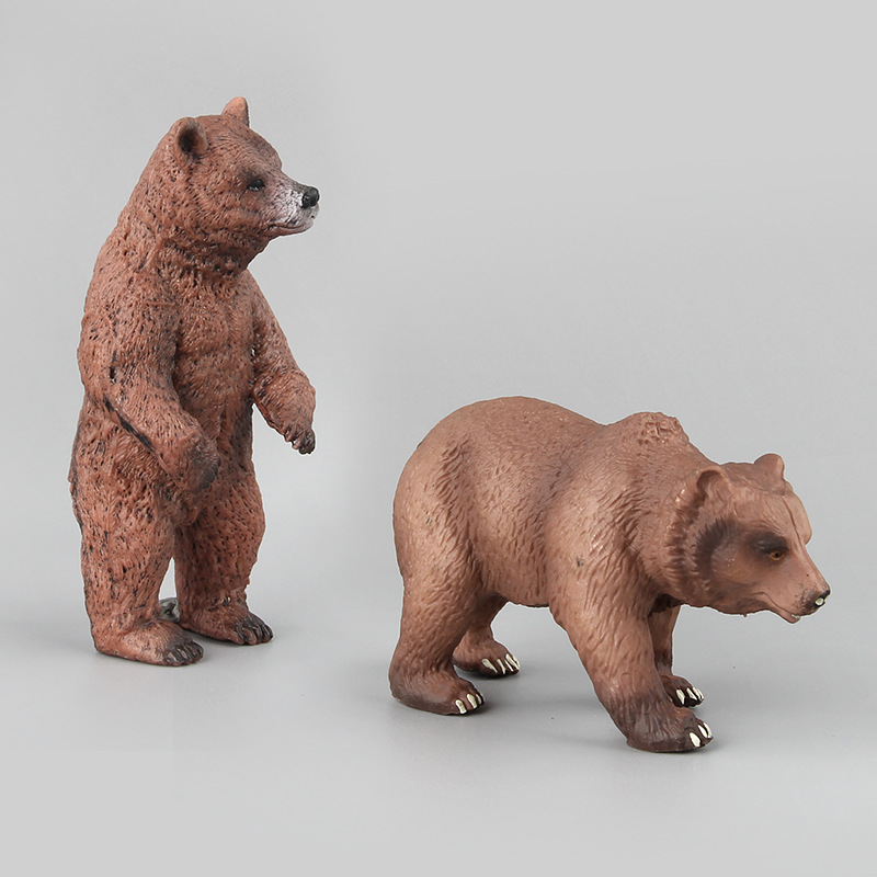 Venta caliente transfronteriza modelo animal de bosque de simulación para niños juguete bosque oso pardo modelo animal traje adornos