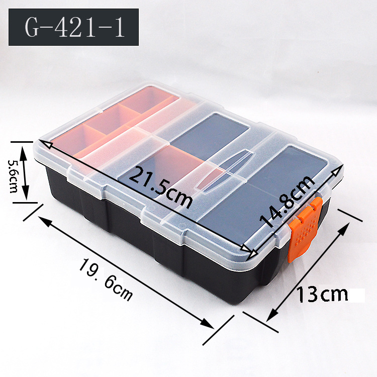 塑料PP盖五金工具收纳盒元件盒零件盒螺丝盒421-1电工箱工具箱