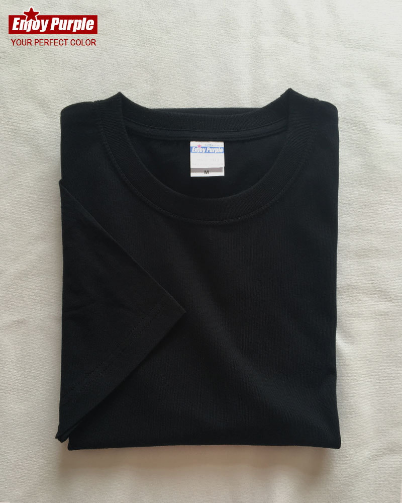 Verano refrescante de algodón puro color sólido cuello redondo manga corta Camiseta de moda pareja de hombres y mujeres 200g media manga blanca ins casual