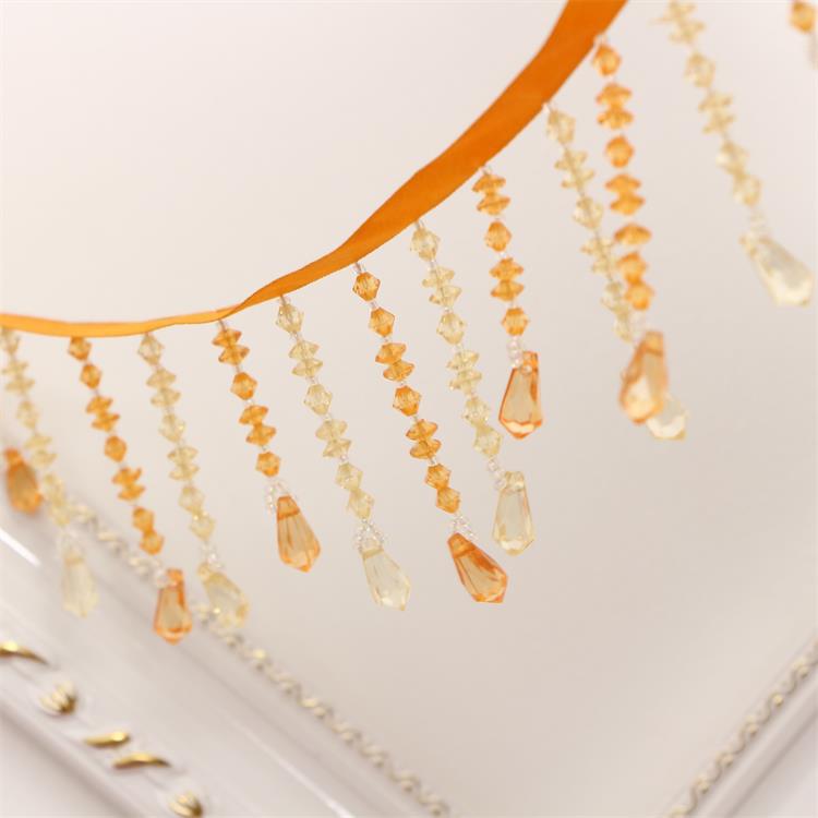 新款欧式窗帘花边珠子服装花边辅料厂家直供灯罩吊坠珠子装饰花边