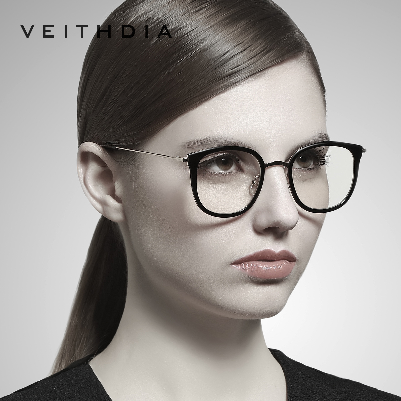 VEITHDIA moda azul recubierto gafas ópticas marco TR90 gafas lisas 1232