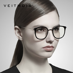 VEITHDIA fashion blue coated optical glasses frame TR90 flat mirror 1232
