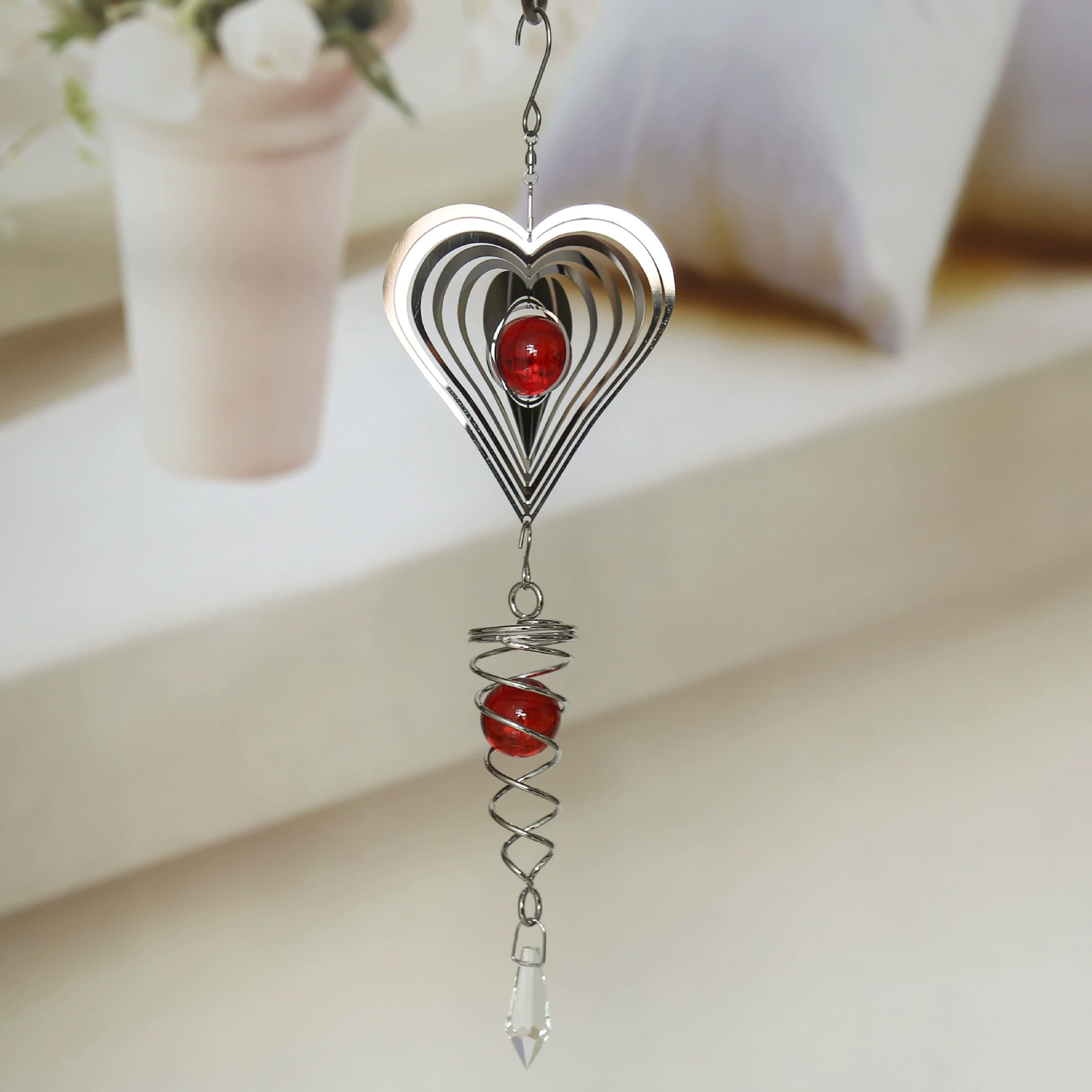 Нержавеющая сталь алюминий 3D трехмерный металлический колокольчик ветра переключатель украшения дома сад торговый центр магазин стойка регистрации кулон