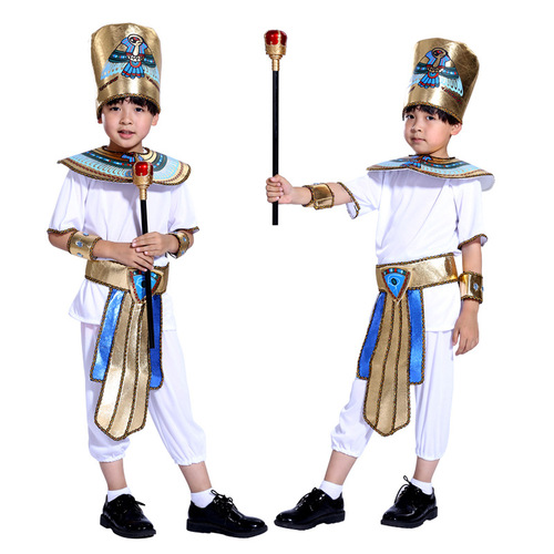 cosplay halloween costume national costume egyptian pharaoh performance costume children prince princess costume