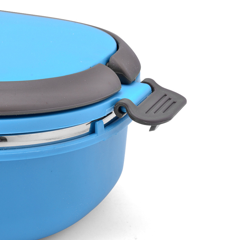 Lonchera de Acero Inoxidable para Estudiantes, Caja de Almacenamiento de Alimentos con Aislamiento de Doble Capa, Lonchera Bento Rectangular de Múltiples Compartimentos con Impresión de Logotipo