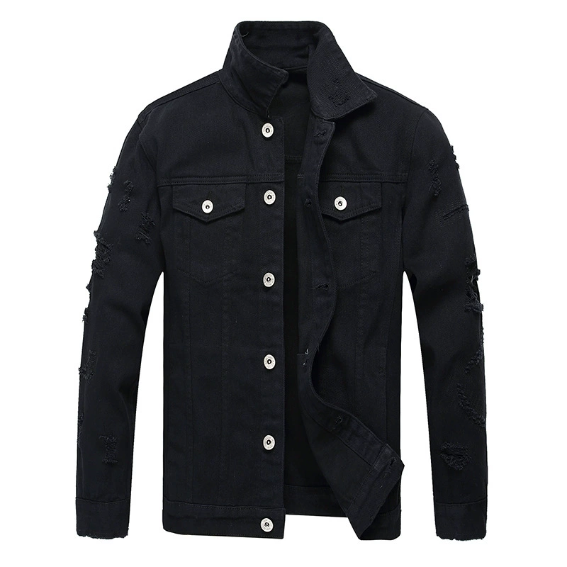 Джинсовая куртка, европейский стиль, slim fit, панк-стиль