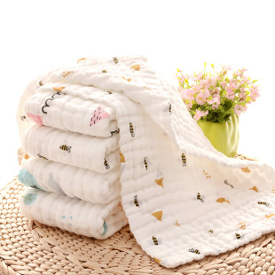 Infant baby High Density 6 layer bubble washed gauze children's towel children's face towel non-fluorescent 25*48