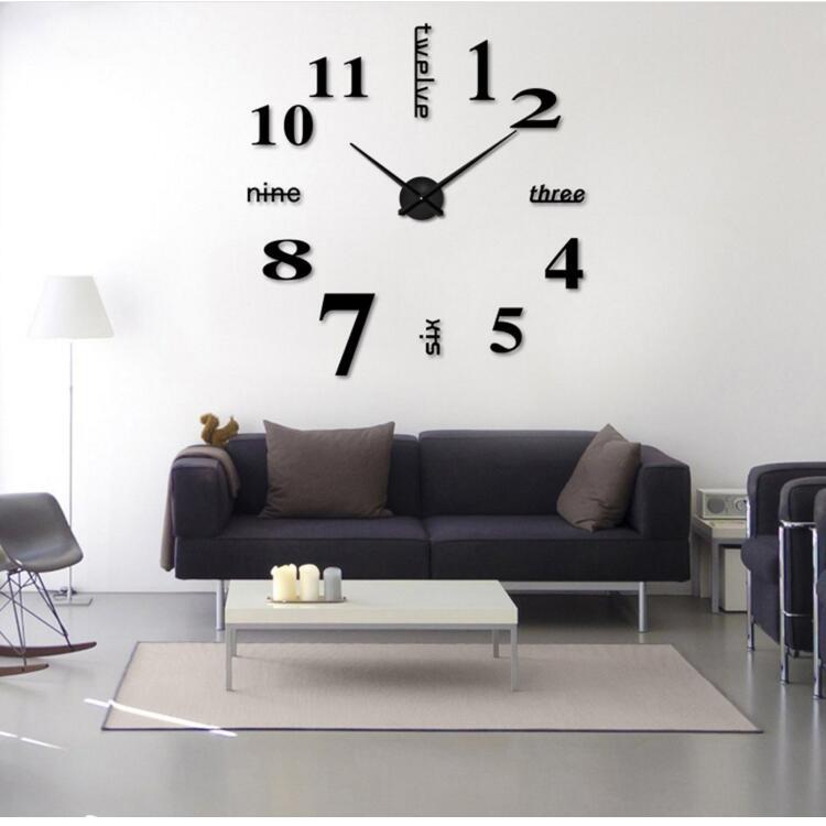 Los fabricantes suministran acrílico 3D pegatinas decorativas de pared DIY reloj dormitorio sala de estar espejo Reloj de pared mudo reloj de moda