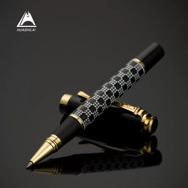 Factory wholesale grid metal pair pen gel pen creative advertising gift pen printed LOGO a generation