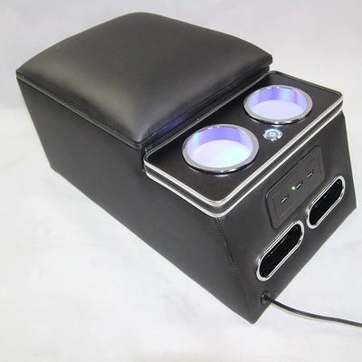 Armrest box Universal Portable rear seat - deluxe-black-with-lamp