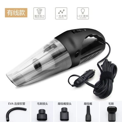 Rundong Car Vacuum Cleaner Wireless Charging Handheld Charging Vacuum Cleaner Household Wet and Dry Vacuum Cleaner R-6052 (Tozsoranlar) - black-with-cable