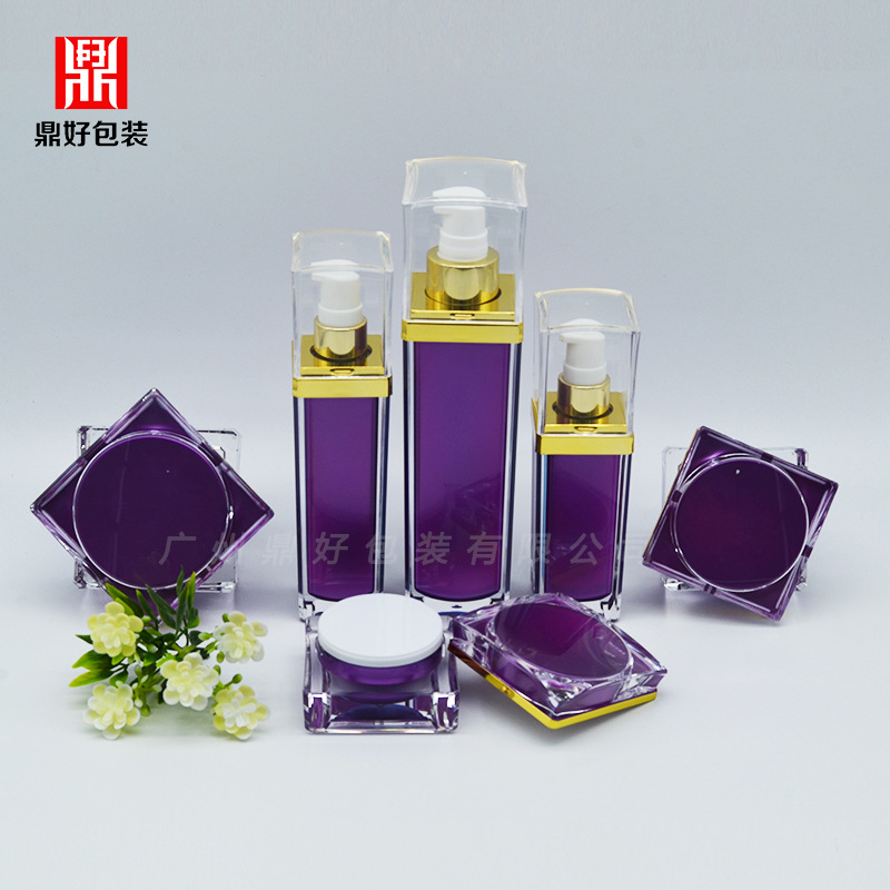 新款亚克力瓶30ml50ml80ml120ml高档四方化妆品乳液瓶精华塑料瓶