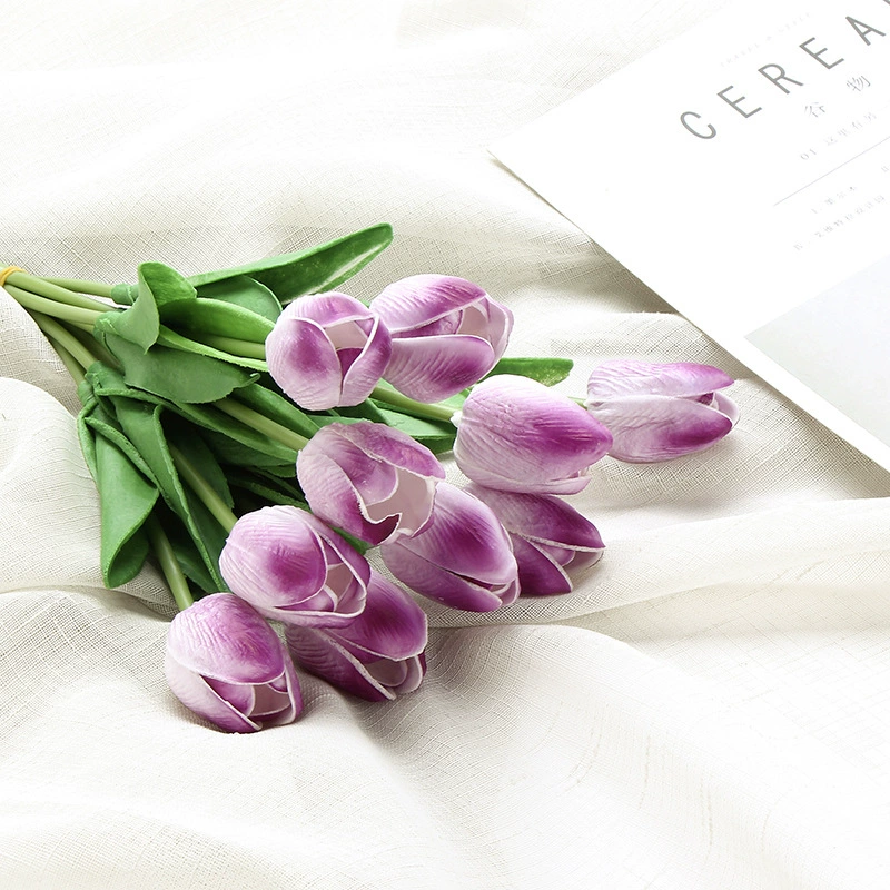 Artificial polyurethane tulip stem, realistic touch, wedding & home décor, lightweight 0.015 kg