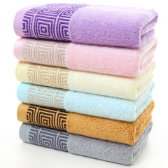 Bamboo fiber thickened back grid broken face towel household adult bath absorbent towel wholesale factory Gaoyang